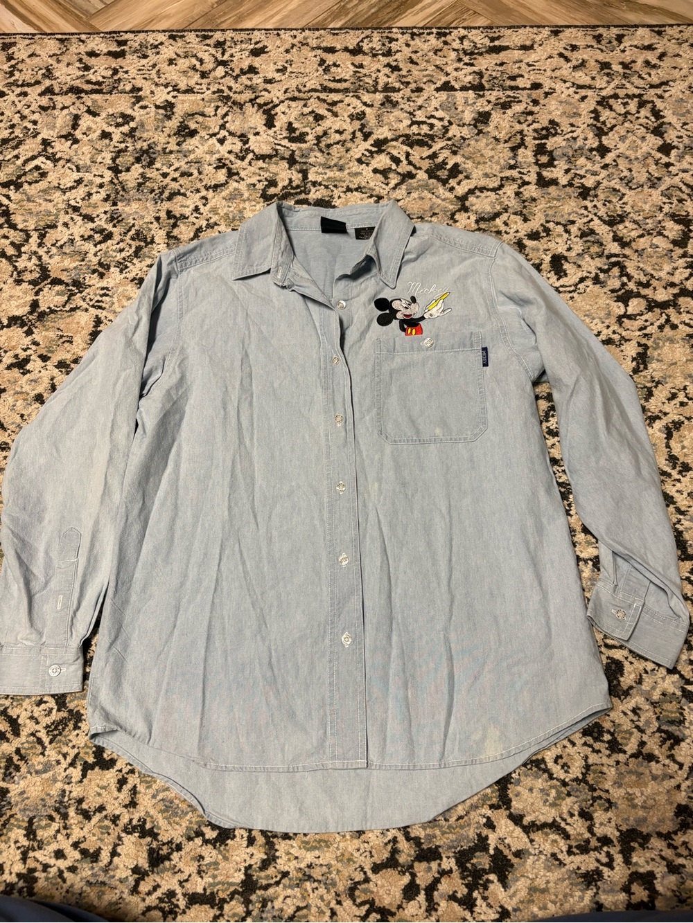 Vintage Light Blue Mickey Unlimited button down